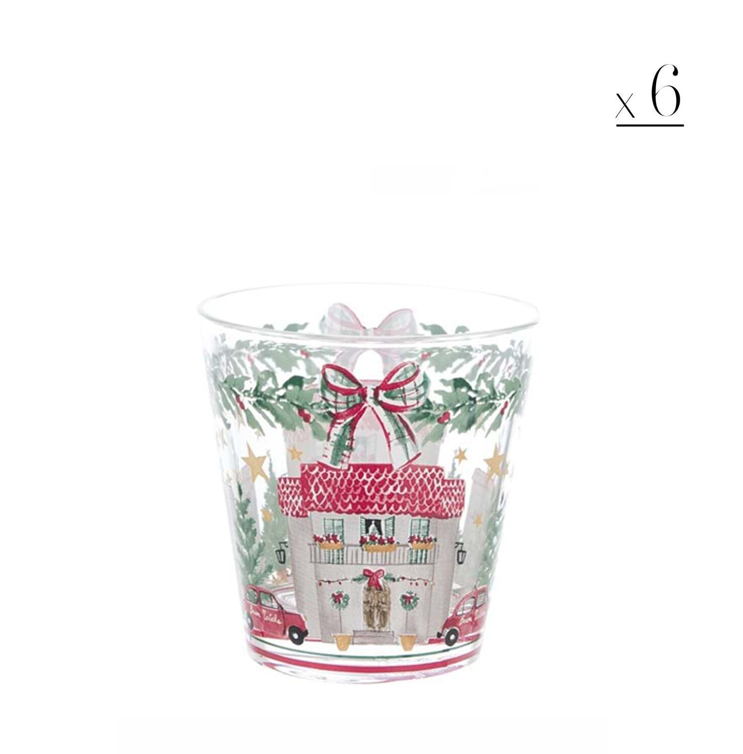 Set 6 bicchieri Un Natale Italiano
