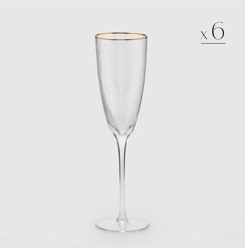 Set 6 calici filo oro Gold Rim