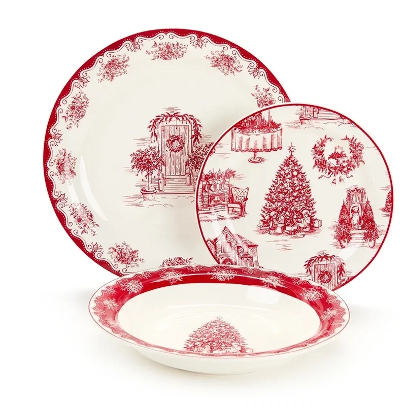 Servizio piatti 2 posti Toile de Noel Servizio piatti 2 posti Toile de Noel