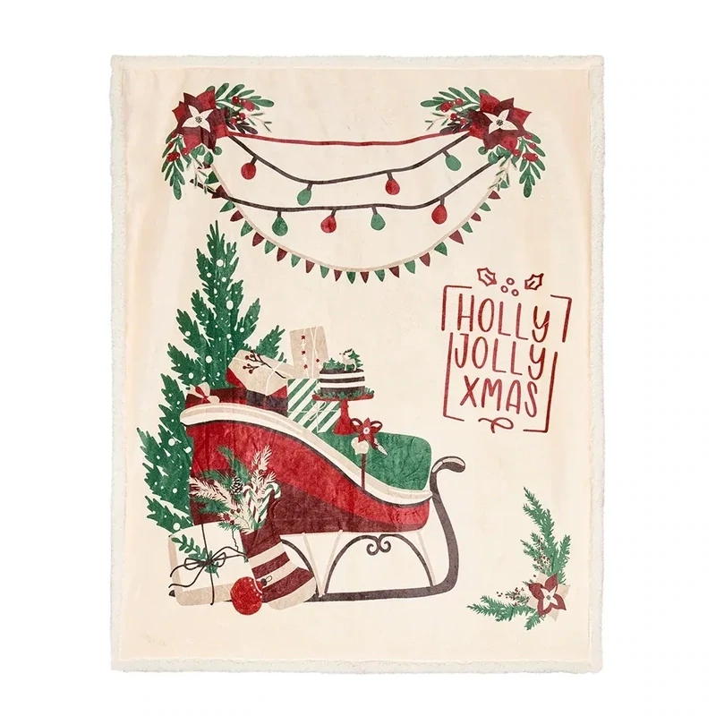 Plaid Holly Jolly slitta