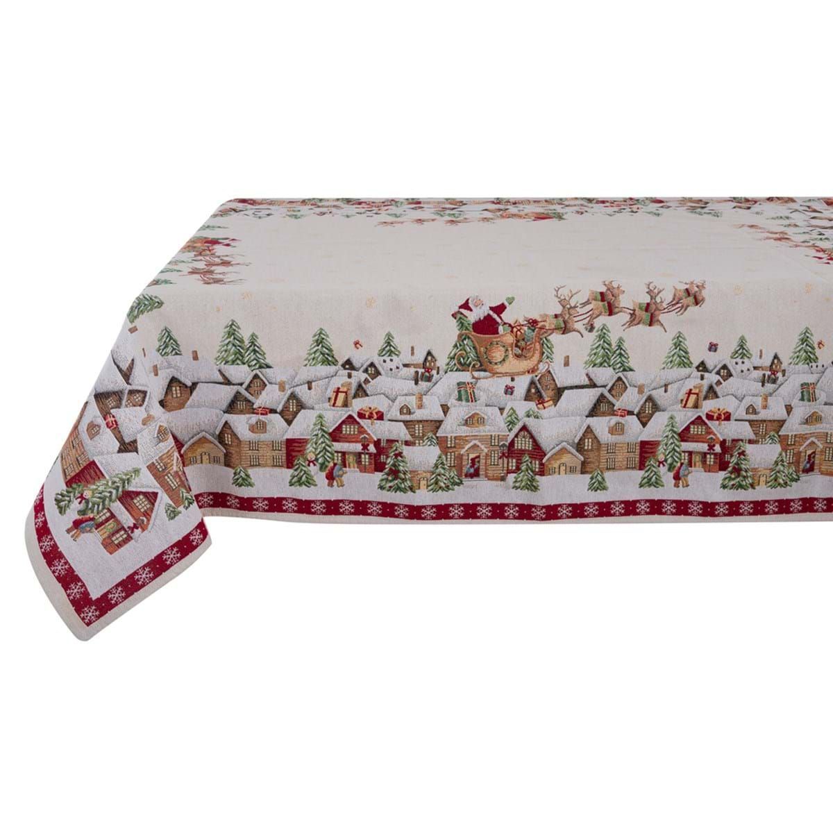 Tovaglia gobelin Paesaggio Natalizio 140x140cm