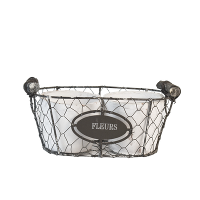 Vaso doppio Fleurs con cestino