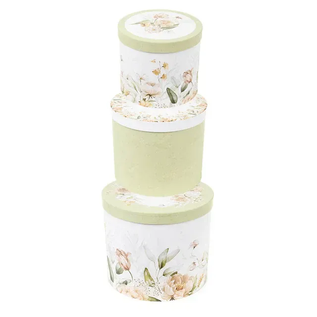 Set 3 scatole tonde Flower Garden