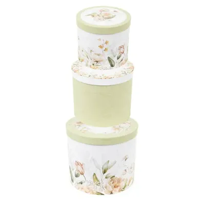 Set 3 scatole tonde Flower Garden