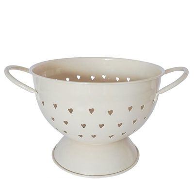 Scolapasta beige con cuori