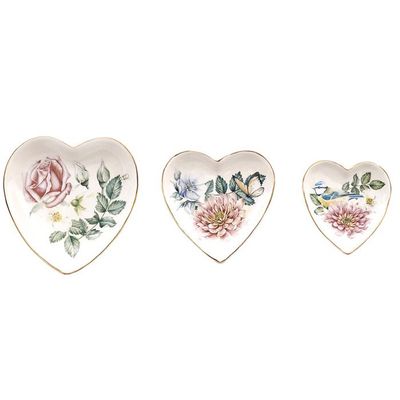 Set 3 piattini cuore Botanical