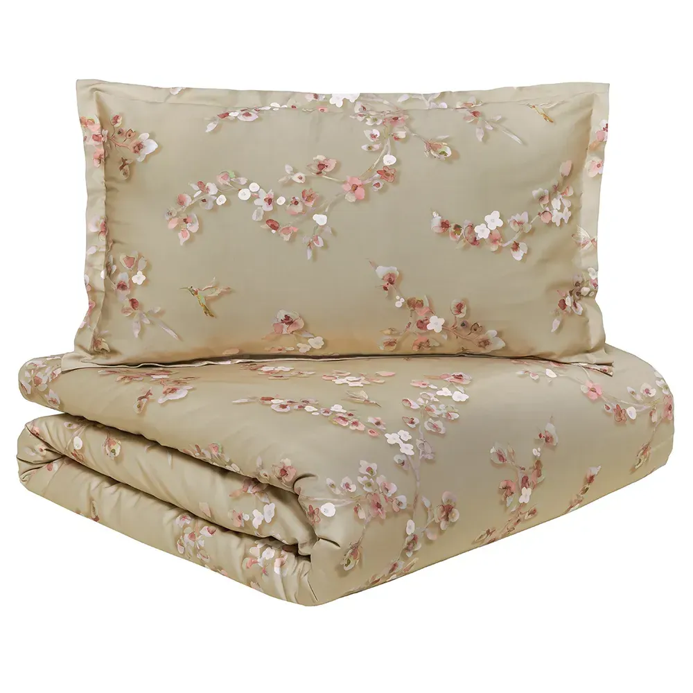 Parure copripiumino Bloom Almond Beige