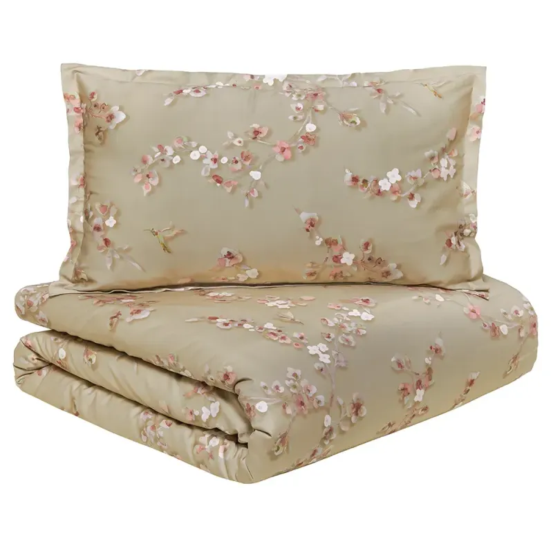 Parure copripiumino Bloom Almond Beige Parure copripiumino Bloom Almond Beige