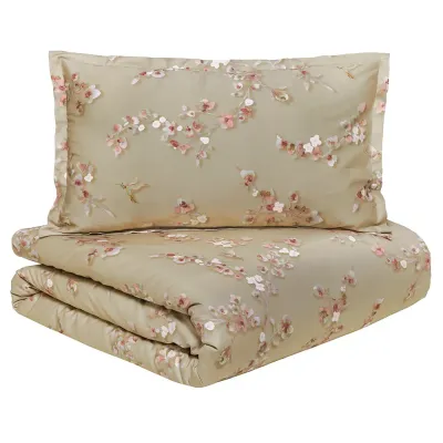 Parure copripiumino Bloom Almond Beige