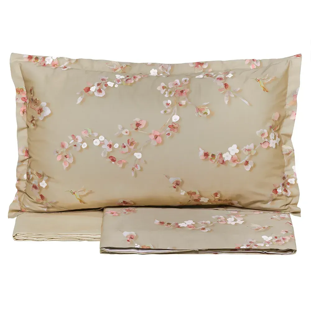 Completo letto matrimoniale Bloom Almond beige