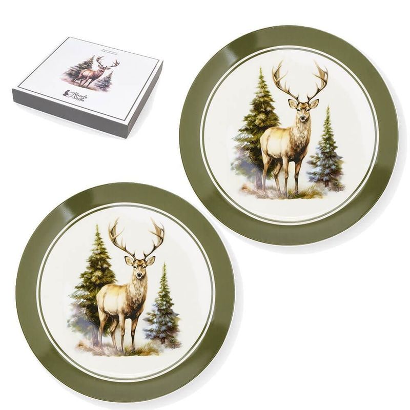 Set 2 piatti cervo   Set 2 piatti cervo  "Bosco incantato"