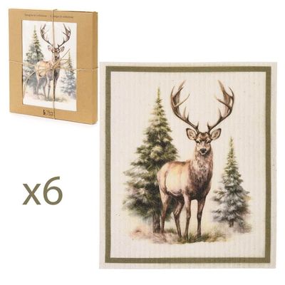 Set 6 spugne  Set 6 spugne "Bosco incantato"