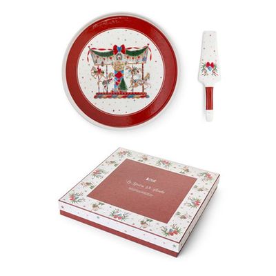 Set piatto dolce + pala "La giostra di Amelia"