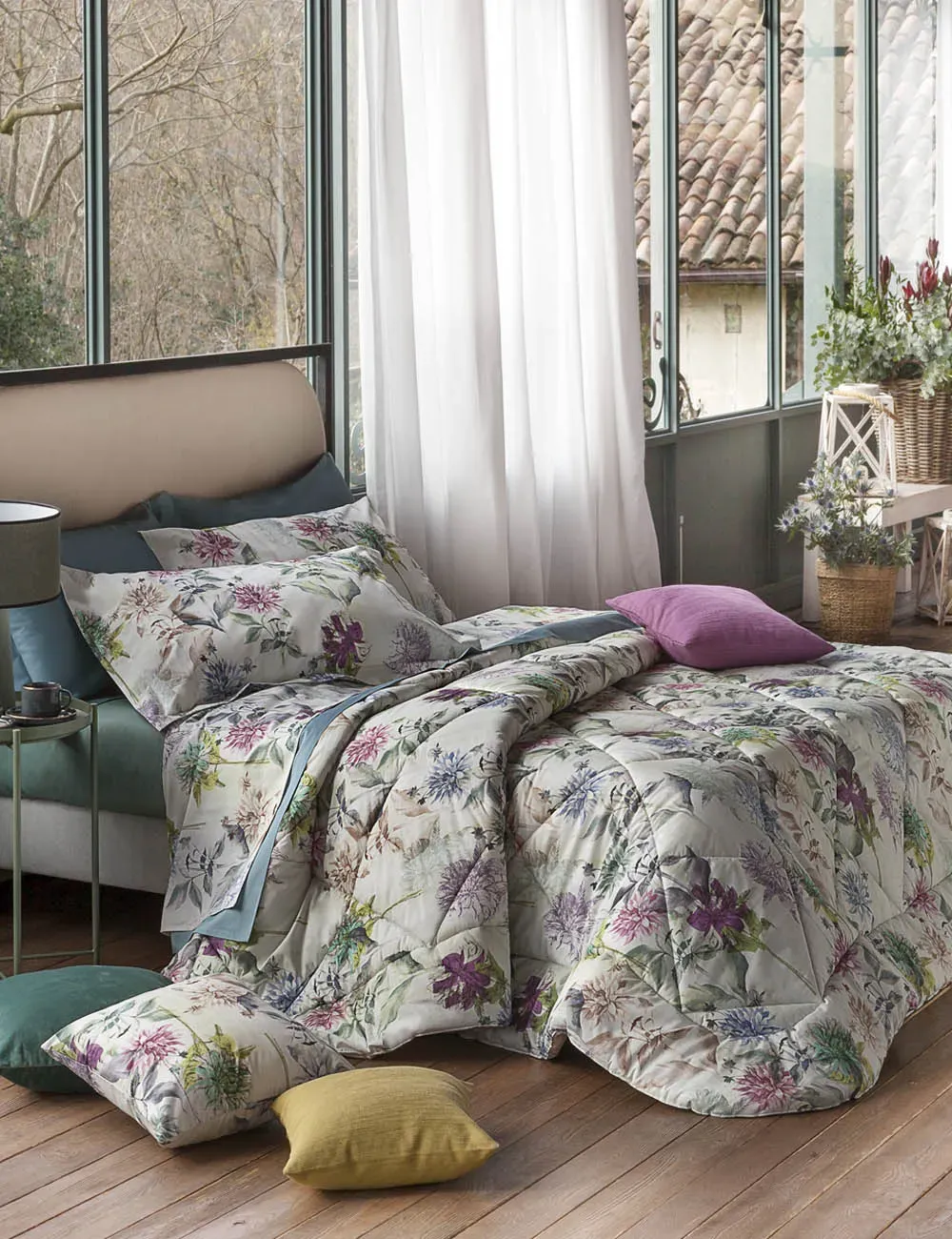 Completo lenzuola matrimoniale Destiny salvia