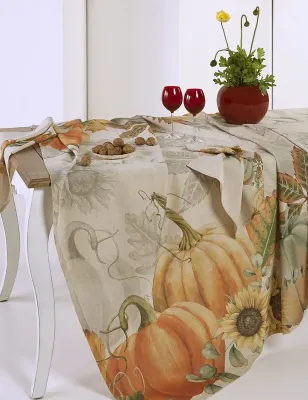 Tovaglia e tovaglioli Zucca 180x270cm Tovaglia e tovaglioli Zucca 180x270cm