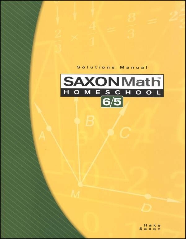 Used Saxon Math 65 Solutions Manual