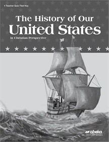 USED ABEKA 4 HISTORY OF OUR U.S. TEST/QUIZZES KEY 4TH EDITION