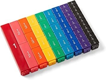 Used Rainbow Fraction Tower Cubes