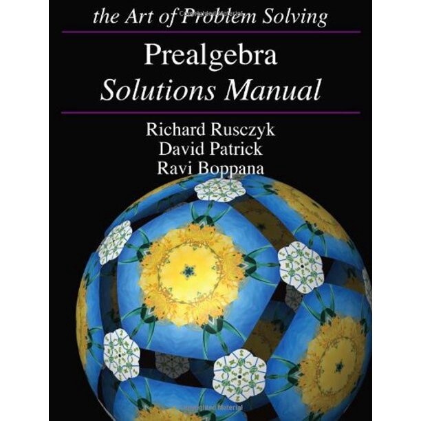 USED ART OF PROBLEM SOLVING PREALGEBRA SOLUTIONS MANUAL