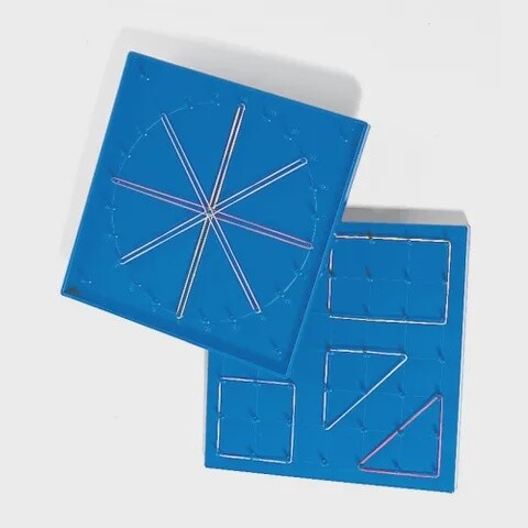 USED GEOBOARD 7 X 7 PIN 2-SIDED CUISENAIRE W/24 PIN CIRCLE (rubberbands not incl