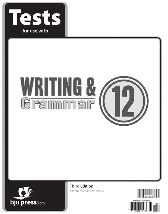 BJU ENGLISH WRITING &amp; GRAMMAR 12 TESTS 3RD ED
