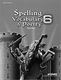 USED ABEKA SPELLING, VOCAB, &amp; POETRY 6 TEST KEY