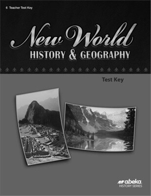 USED ABEKA NEW WORLD HIST/GEO (6) TEST KEY 4TH ED