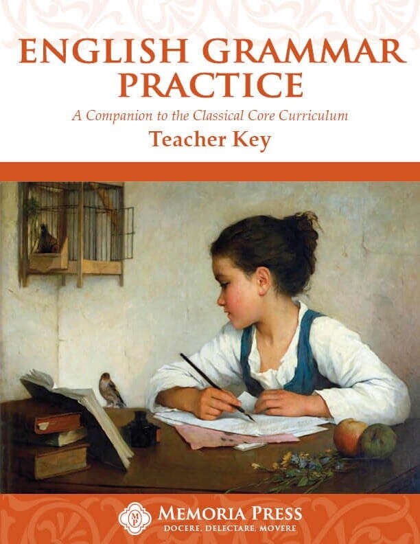Used Memoria Press English Grammar Practice Teacher Key