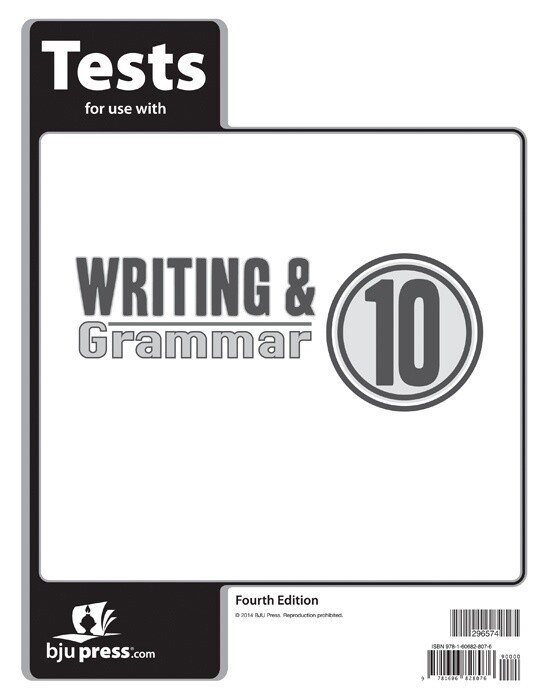 BJU ENGLISH WRITING &amp; GRAMMAR 10 TESTS 4TH ED