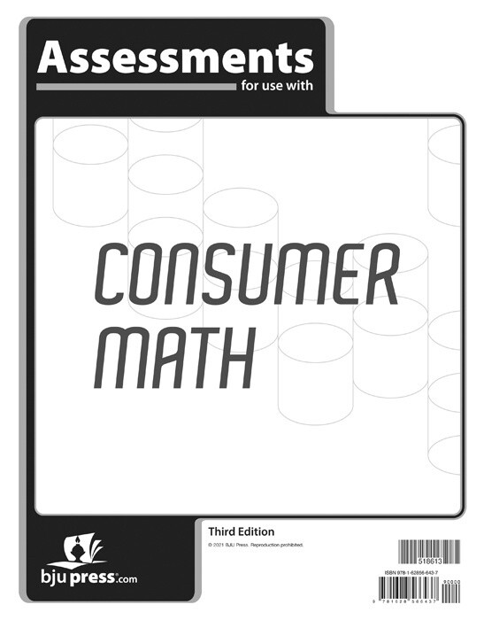 BJU CONSUMER MATH  ASMTS 3RD ED