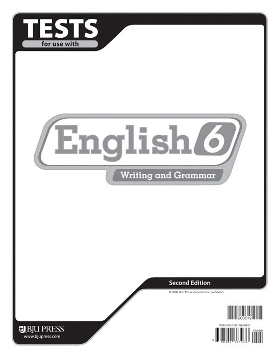 BJU ENGLISH 6 TEST 2ND ED