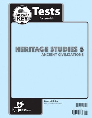 BJU HERITAGE STUDIES 6 ASMT KEY 4TH ED