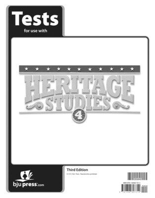 BJU HERITAGE STUDIES 4 TESTS 3RD ED
