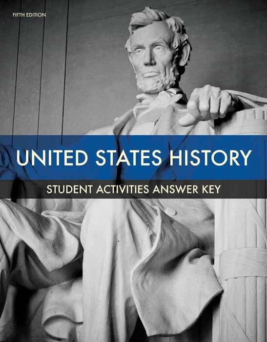 BJU UNITED STATES HISTORY ACTIVITIES ANS KEY 5TH ED