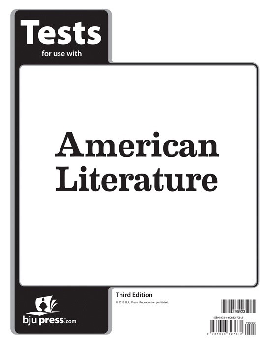 BJU AMERICAN LITERATURE TESTS 3RD ED