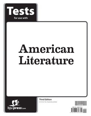 BJU AMERICAN LITERATURE TESTS 3RD ED