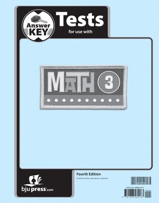 BJU MATH 3 TEST KEY 4TH ED