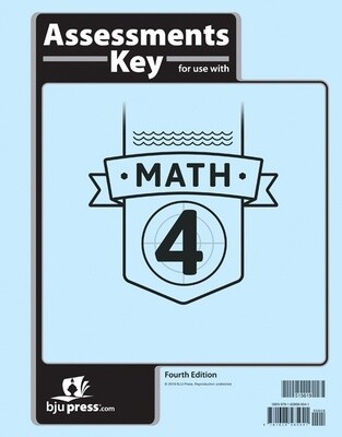 BJU MATH 4 TEST KEY 4TH ED