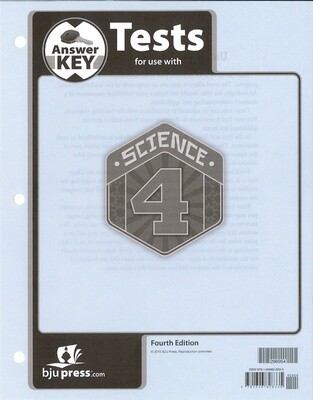 BJU SCIENCE 4 TEST ANS KEY 4TH ED