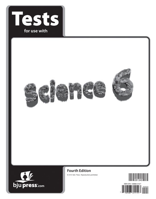 BJU SCIENCE 6 TESTS 4TH ED