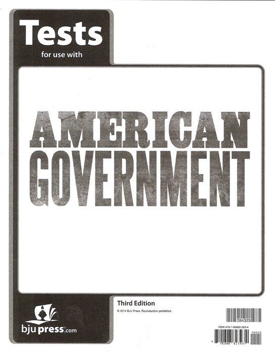 BJU AMERICAN GOVT TESTS 3RD ED