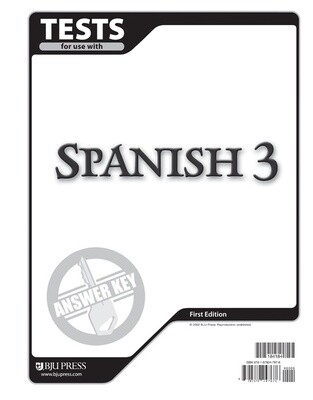 BJU SPANISH 3 TEST KEY 1ST ED