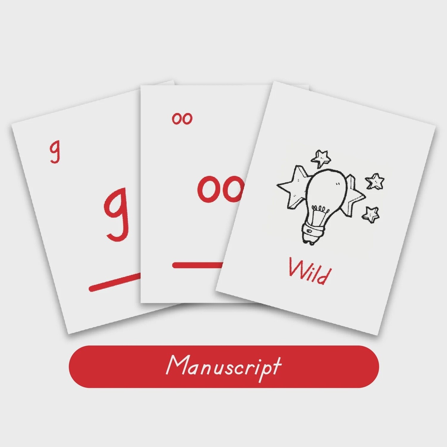 Used Logic of English Phonogram Game Cards Red Manuscript