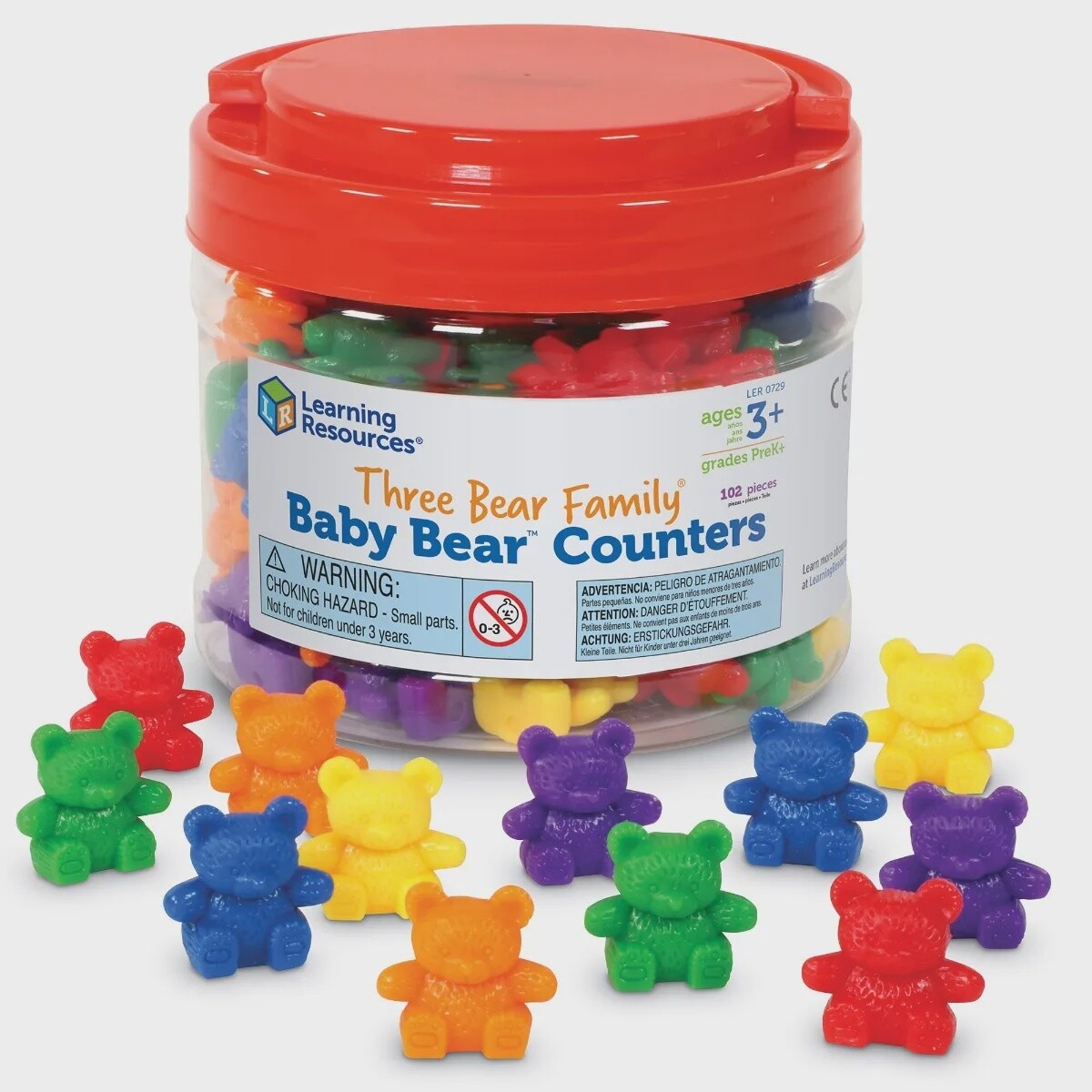 THREE BEAR FAMILY COUNTERS (SET OF 102) 6 COLORS