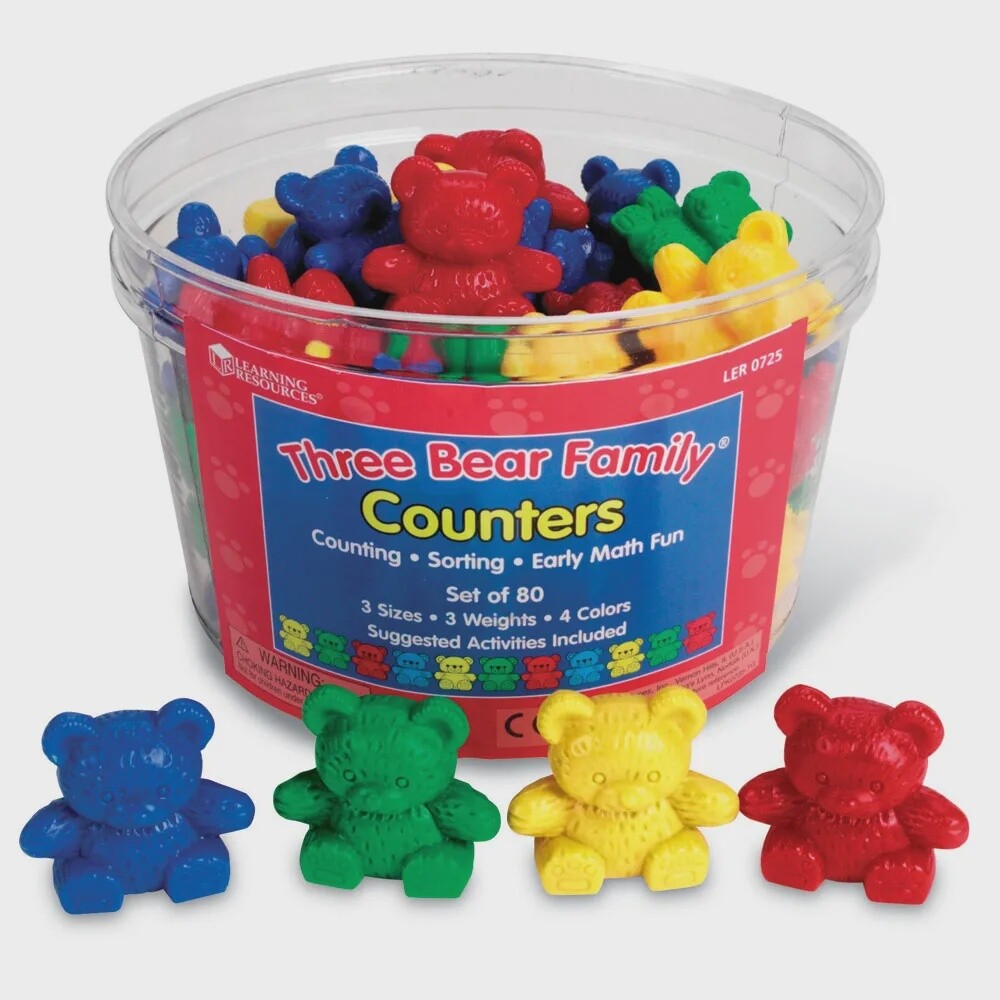THREE BEAR FAMILY COUNTERS-SET OF 80 (4 COLORS)