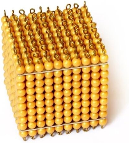 Used Montessori Gold Bead Thousand Cube