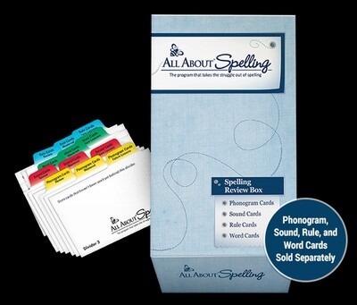 ALL ABOUT SPELLING SPELLING REVIEW BOX WITH LEVEL 1 CARDS AND DIVIDERS