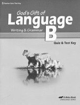 Used Gods Gift Language B Writing Grammar Quiz and Test Key Abeka