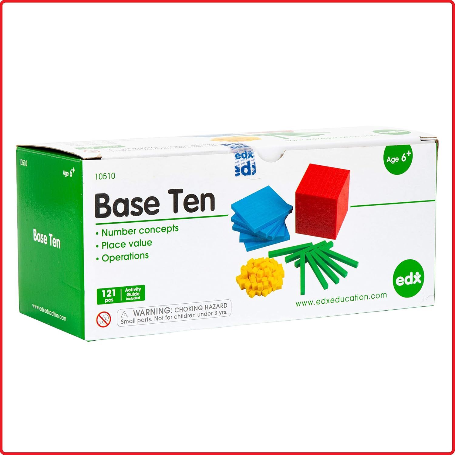 used Four Color Plastic Base Ten Set - 121 Pieces