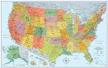 New Map of the United States (Wall)
